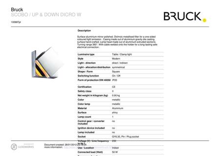 Bruck SCOBO / UP & DOWN DICRO W pl Description