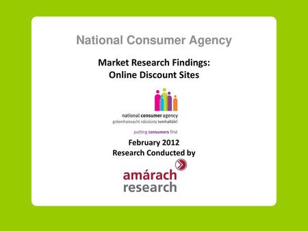 National Consumer Agency Market Research Findings: