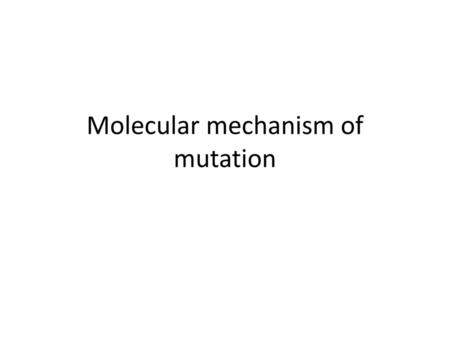 Molecular mechanism of mutation