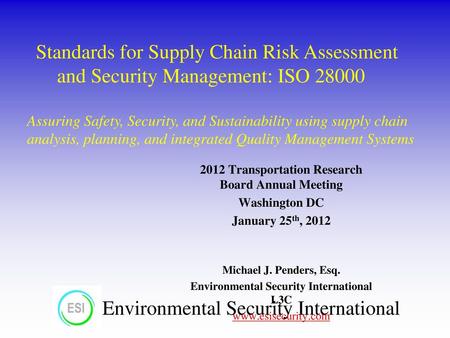 and Security Management: ISO 28000