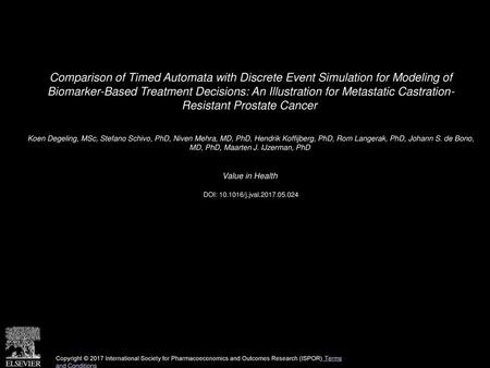Comparison of Timed Automata with Discrete Event Simulation for Modeling of Biomarker-Based Treatment Decisions: An Illustration for Metastatic Castration-