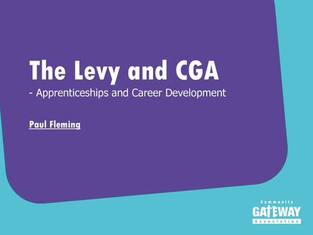 The Levy and CGA - Apprenticeships and Career Development Paul Fleming
