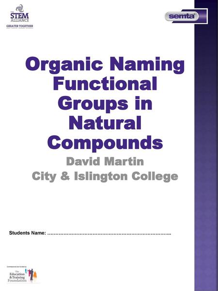 Organic Naming Functional Groups in Natural Compounds
