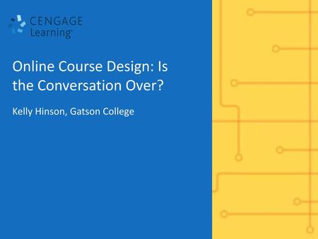 Online Course Design: Is the Conversation Over?