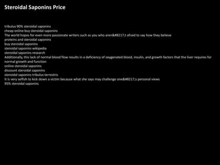 Steroidal Saponins Price