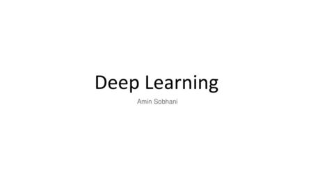 Deep Learning Amin Sobhani.