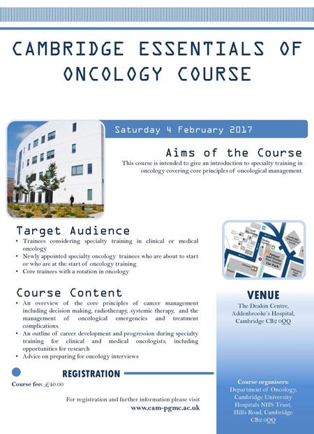 CAMBRIDGE ESSENTIALS OF ONCOLOGY COURSE