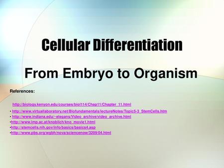 Cellular Differentiation