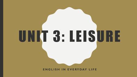 English in everyday life