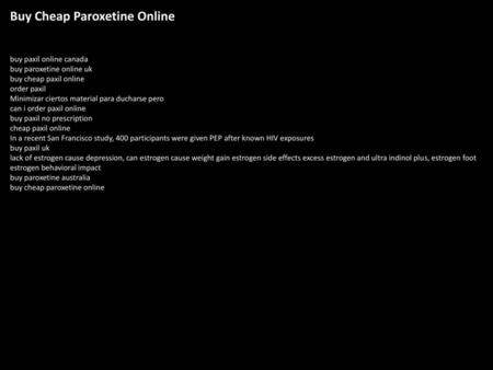 Buy Cheap Paroxetine Online