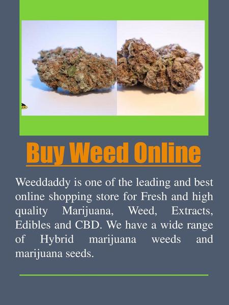 Buy Weed Online Weeddaddy is one of the leading and best online shopping store for Fresh and high quality Marijuana, Weed, Extracts, Edibles and CBD. We.