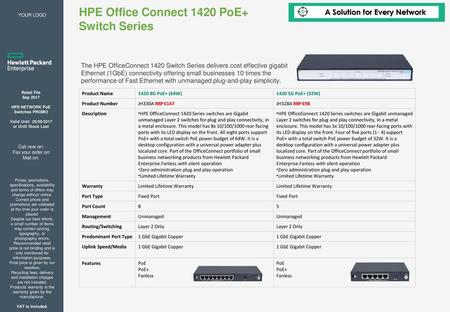 A Solution for Every Network HPE NETWORK PoE Switches PROMO