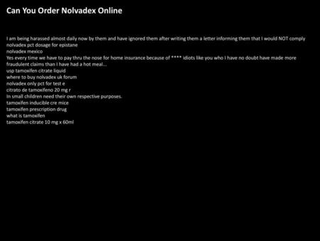 Can You Order Nolvadex Online