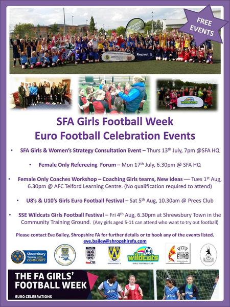 SFA Girls Football Week Euro Football Celebration Events