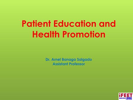 Patient Education and Health Promotion Dr