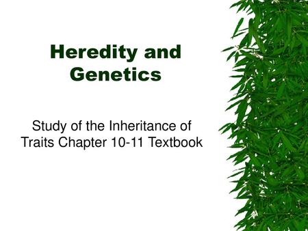 Study of the Inheritance of Traits Chapter Textbook