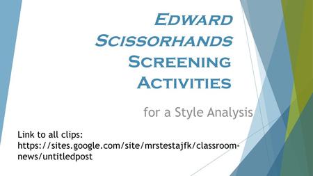 Edward Scissorhands Screening Activities