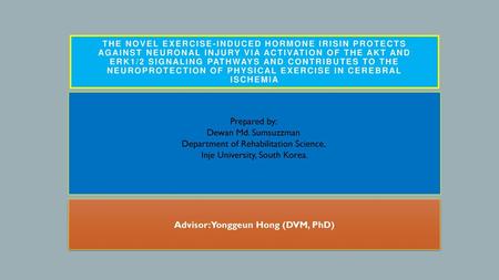 Advisor: Yonggeun Hong (DVM, PhD)