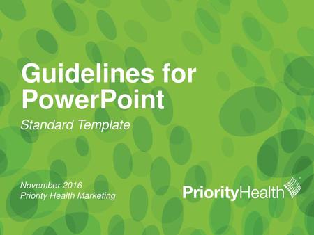 Guidelines for PowerPoint
