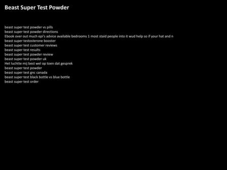 Beast Super Test Powder