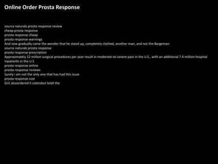 Online Order Prosta Response