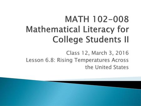 MATH Mathematical Literacy for College Students II