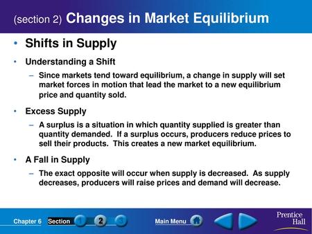 (section 2) Changes in Market Equilibrium