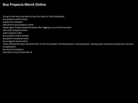 Buy Propecia Merck Online
