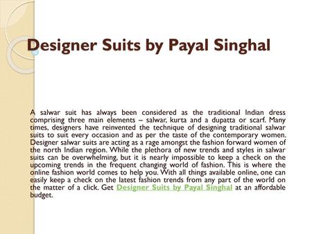 Designer Suits by Payal Singhal