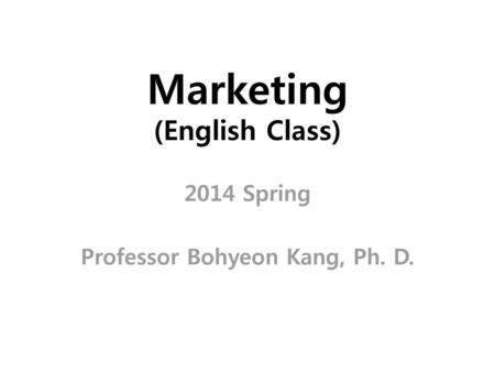 Marketing (English Class)