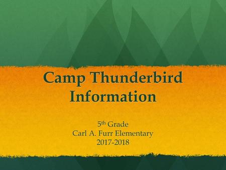Camp Thunderbird Information