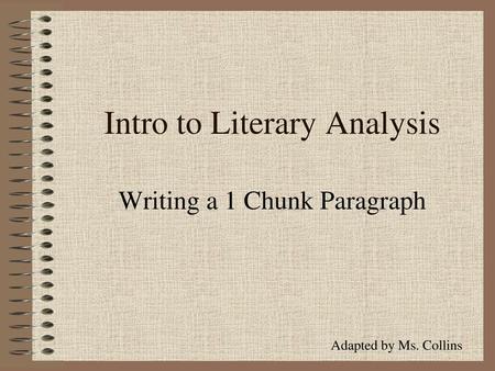 Intro to Literary Analysis