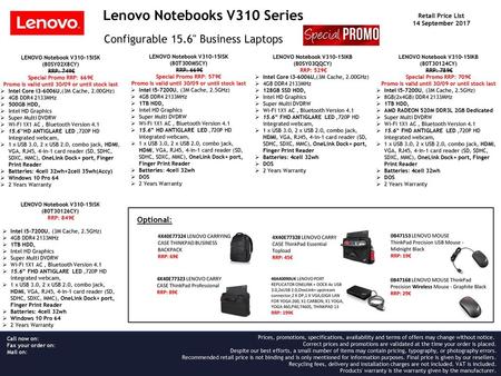 Lenovo Notebooks V310 Series