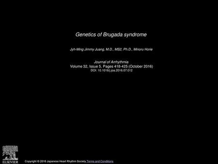 Genetics of Brugada syndrome