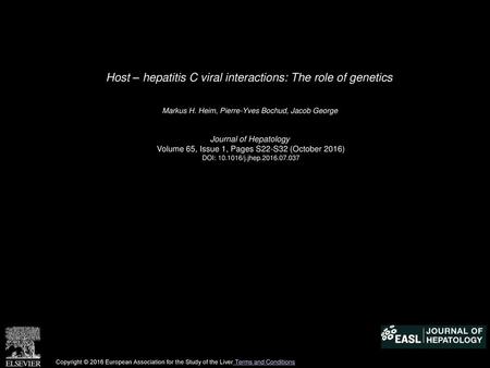 Host – hepatitis C viral interactions: The role of genetics