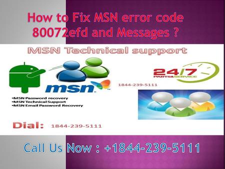 How to Fix MSN error code 80072efd and Messages ?