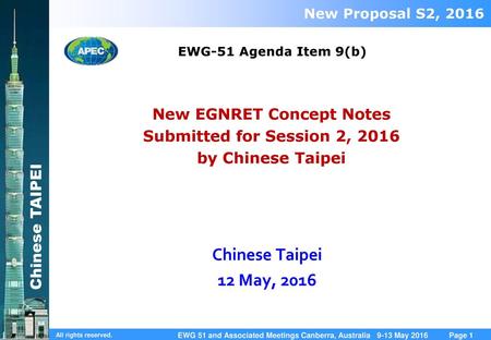 New EGNRET Concept Notes