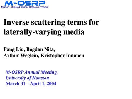 Inverse scattering terms for laterally-varying media