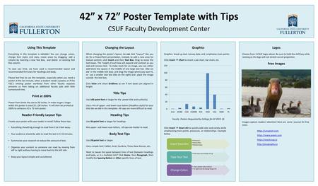 42” x 72” Poster Template with Tips Reader-Friendly Layout Tips