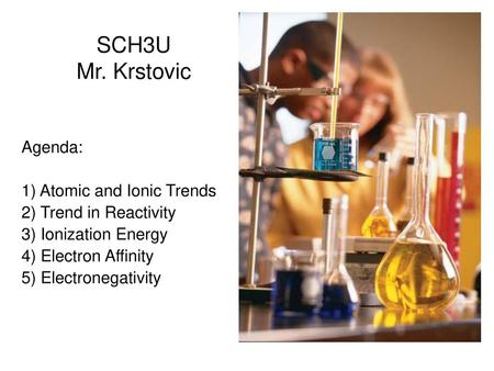 SCH3U Mr. Krstovic Agenda: 1) Atomic and Ionic Trends