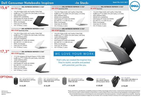 Dell Consumer Notebooks Inspiron -In Stock- 15,6’’