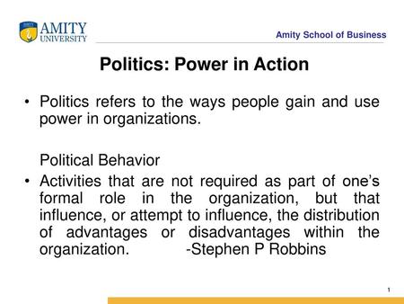 Politics: Power in Action