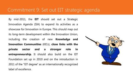 Commitment 9: Set out EIT strategic agenda