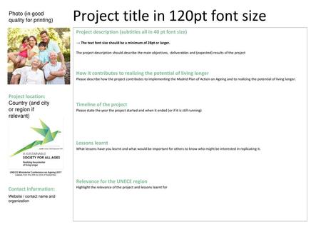 Project title in 120pt font size