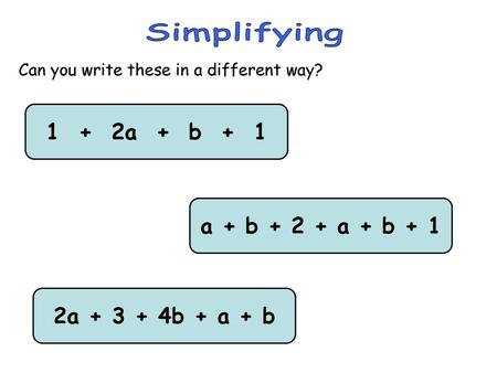 Simplifying 1 + 2a + b + 1 a + b a + b + 1 2a b + a + b