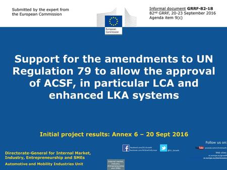 Initial project results: Annex 6 – 20 Sept 2016