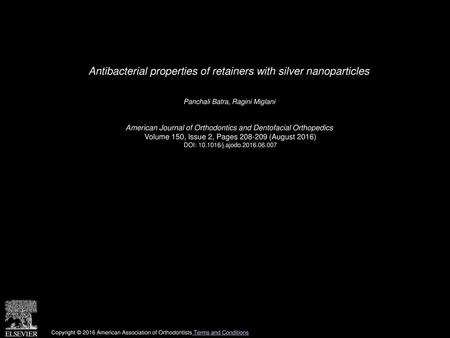 Antibacterial properties of retainers with silver nanoparticles