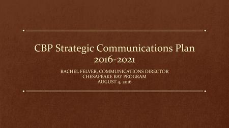 CBP Strategic Communications Plan