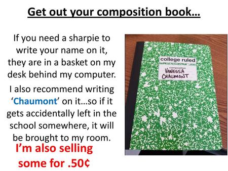 Get out your composition book…