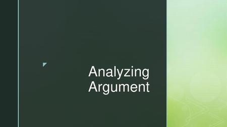 Analyzing Argument.